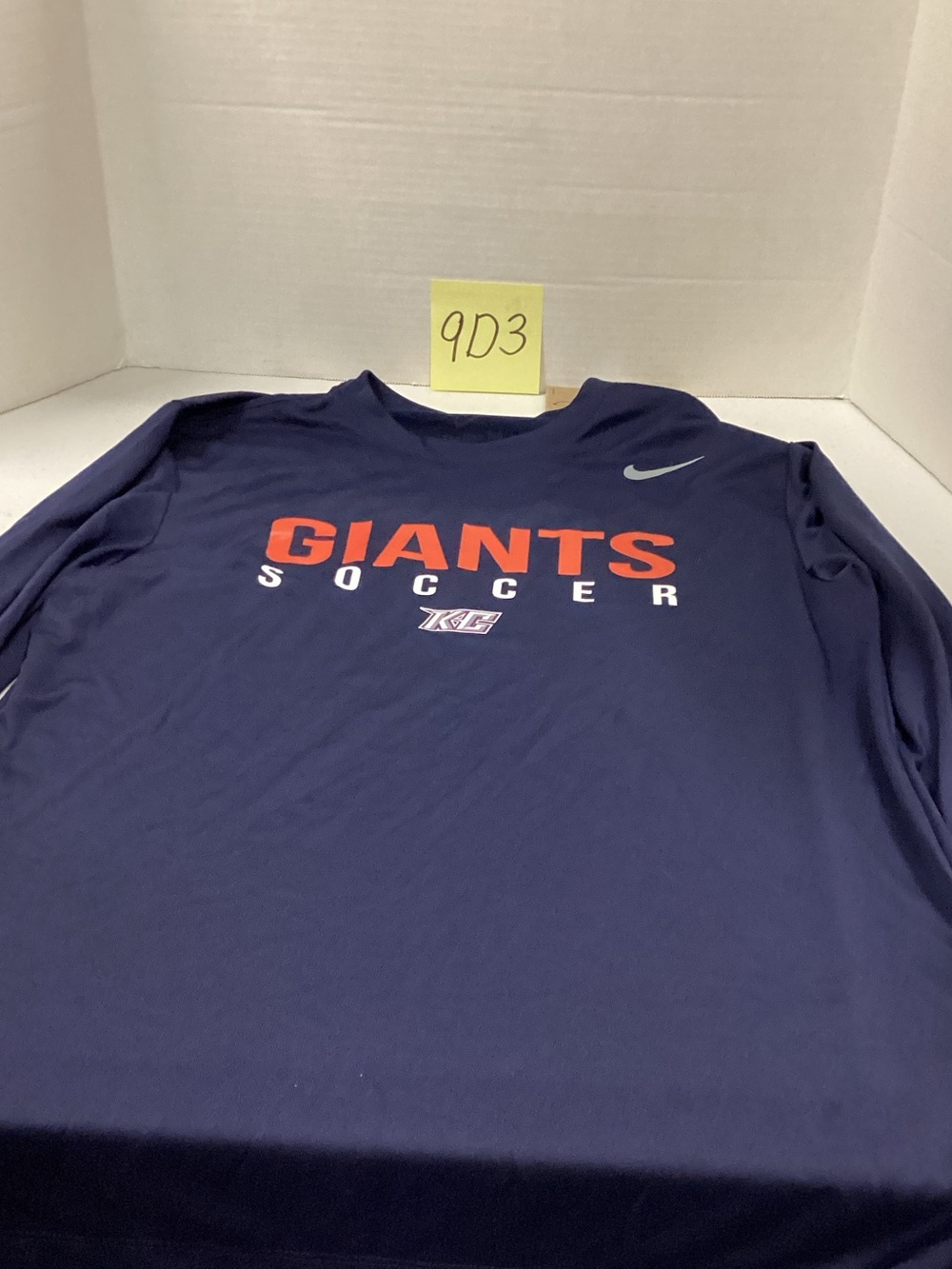 Nike Navy Long-Sleeve 'Giants Soccer' Performance Tee with Orange Chest Print